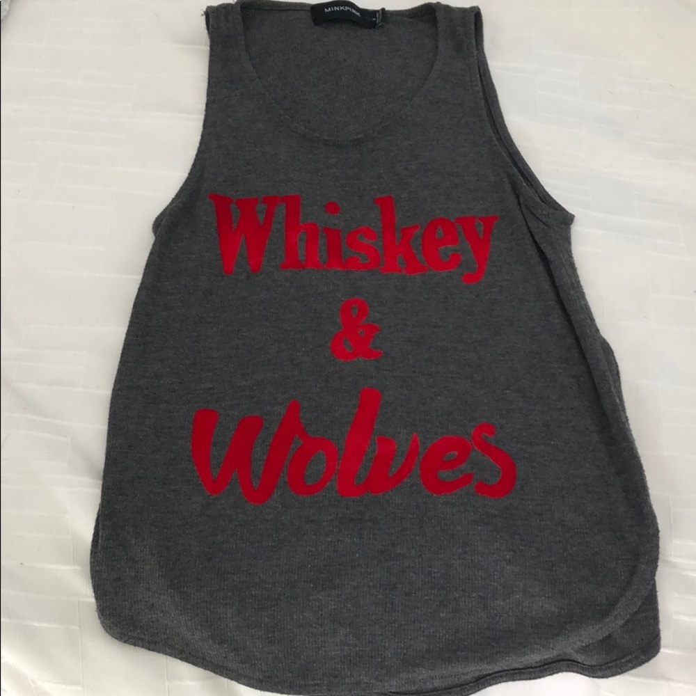 Velvet whiskey & wolves tank top mink pink